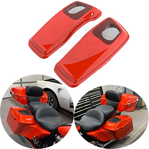 Tapa para altavoces 6x9 para alforjas de motocicleta compatible con Harley Touring FLH 2014+ color Laguna Orange miniatura 1