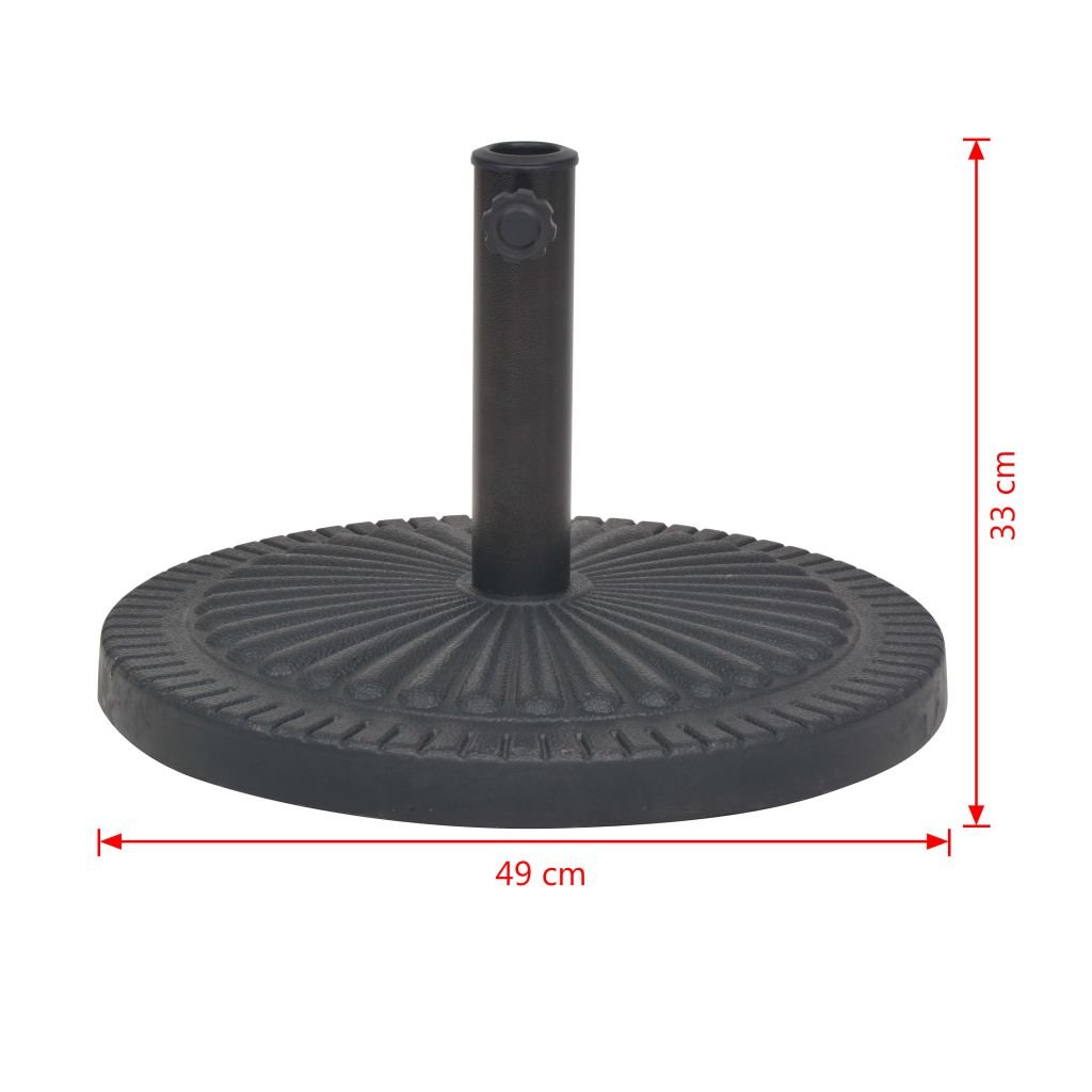 Socle de Parasol Résine Rond Noir 14 kg,Pied De Parasol,Pied De Parasol Lourd,Pied De Parasol sur roulettes