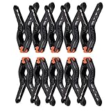 Schsteindar® 10 PCS Photography Backdrop Support Spring Clamp 4.3'/11cm for Background Muslin, Canvas, Paper, Chromakey Screen, Heavy Duty Clip, Photo Studio, Backdrops Backgrounds Woodworking