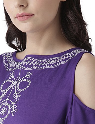Image of MsFQ Women's Plain Regular fit Top (FTSF401794-Purple-XXL Purple 2XL)