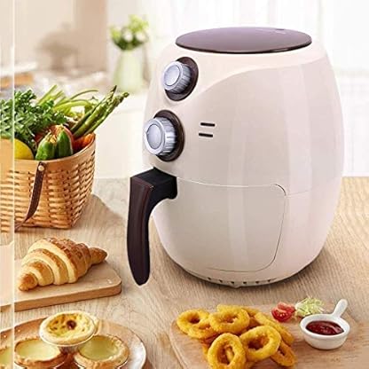 Elektrische Fritteuse, Mehrzweck-Fritteuse ohne Öl, zum Backen im Backofen, Haushaltschips, Gesundheit, kleine intelligente Fritteuse mit großer Kapazität für Eierkuchen (Color : Black) (Beige) – Bild 8