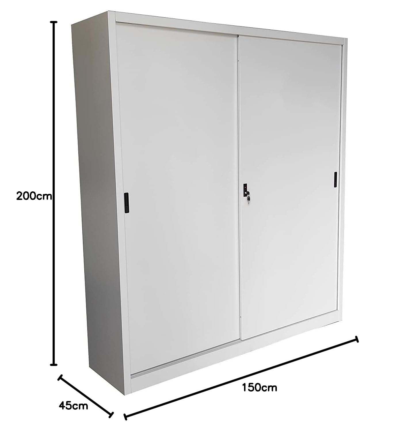 Armadio in Metallo Ufficio/Archiviazione Ante Scorrevoli Dim. 150x45x200h cm