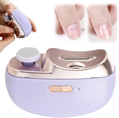 Cortaúñas eléctrico, cortaúñas para personas mayores, 2 en 1, recortadora de uñas automática 2 en 1 con pulido, cortaúñas para hombres, mujeres,
