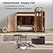 31.5 Inch Modern Litter Box Enclosure Cabinet,Wooden Concealed Litter Box with Vent Door/Side Storage/Drawers and Shelves/Versatile Cat Furniture for Small Items/Top Guard,for All Kinds of Cats