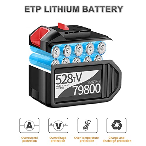 QPWZ Akku-Bohrhammer-Kit, Bohrhammer 18 V, 0-980 U/min, Variabler Geschwindigkeitshammer, 4-in-1-Akku-Bohrmaschine, mit… – Bild 4
