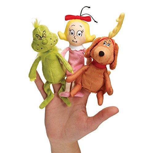 Manhattan Toy Dr. Seuss The Grinch Finger Plush Puppet Set
