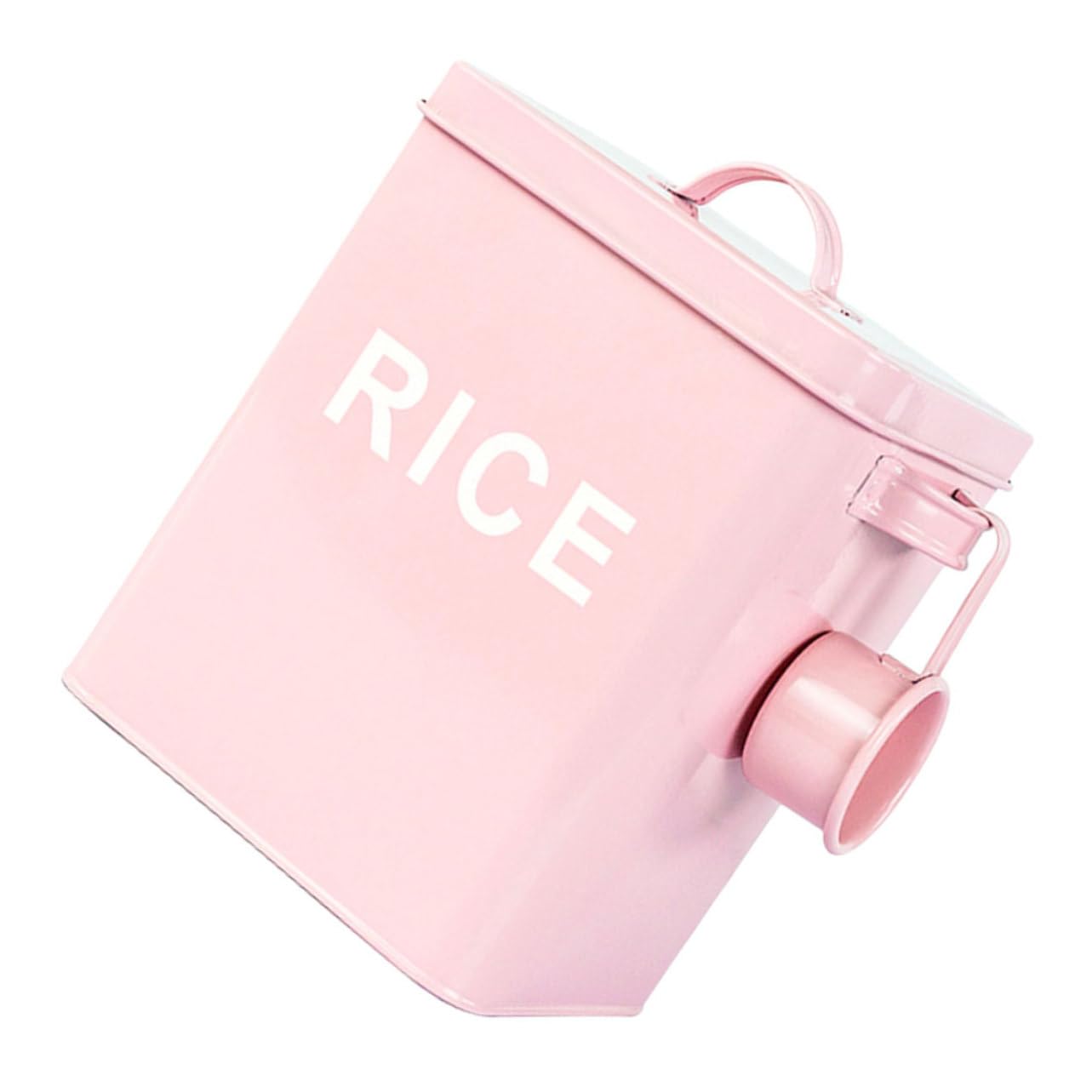Yardwe 1pc Grain Storage Barrel Pet Food Storage Container for Insulated Feeding Feeder À Wet Airtight Storage Bin with Lid Damp- Cat Food Barrel Kitchen Rice Bucket Pink Iron Sheet