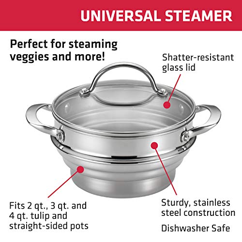 Anolon 77447 Classic Stainless Steel Steamer Insert with Lid, Silver Second Image
