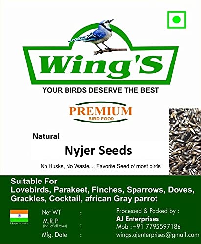 Wings Premium Nyjer Seeds for Love Birds, Parakeets, Finches and Budgies | No Waste, No Husk - 250gm (B09FZN8VRP) Amazon Price History, Amazon Price Tracker
