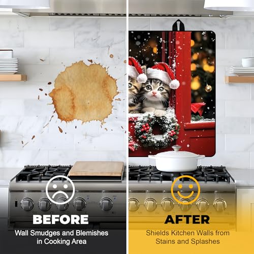 Image of NYZE Christmas Stove Top Cover for Electric Stove,Glass Stove Top Cover,Heat Resistant Glass Cooktop Cover,Stovetop Protector, Kitchen Decor,Dish Drying Mats Cover for Washer Ceramic Top 28.5x20.5 in