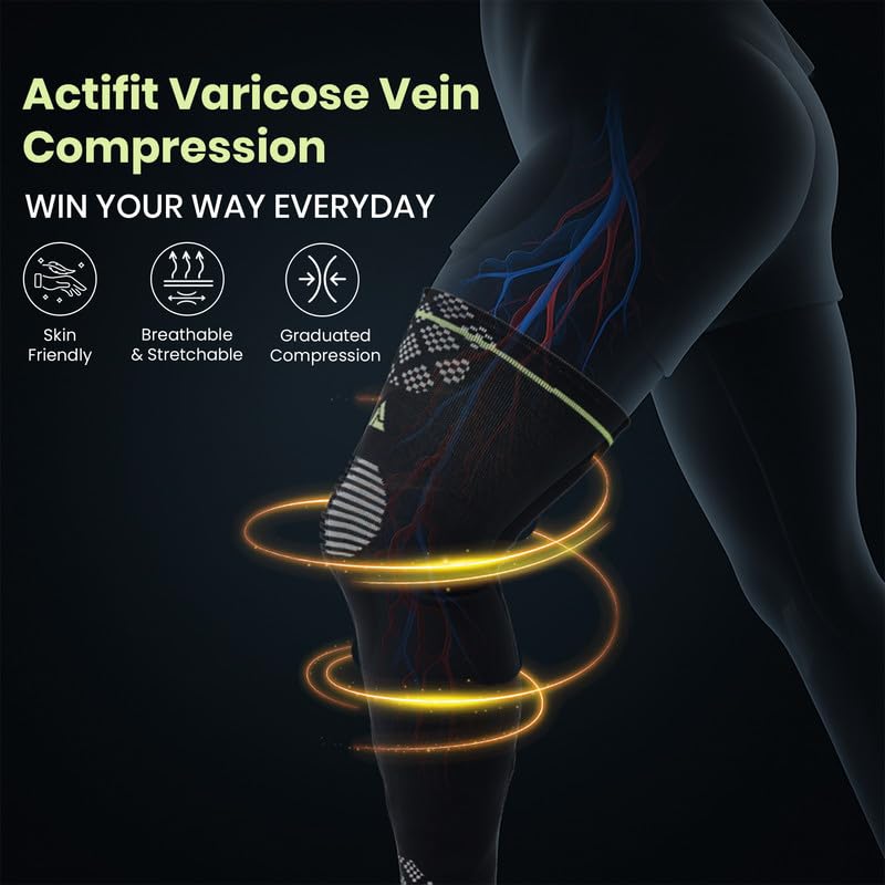 Image of Varicose Vein Stockings | Compression Stockings for Men & Women | Pain Relief & Better Circulation | Graduated Support for Leg Pain Relief & Blood Circulation | Size - L | Pack of 1