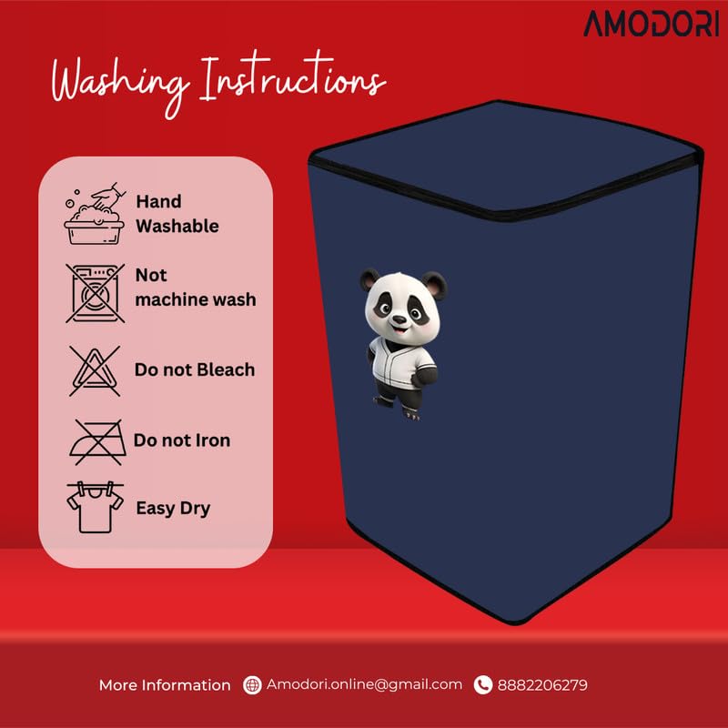 Image of Top-load washing machine cover Compatible for LG & SAMSUNG 8.5 Kg to 10KG Solid Blue panda uniform print