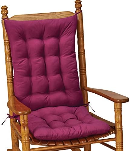 Collections Etc Quilted Chair Cushion Set - Perfect for Rocking Chairs, Dining Chairs or Armchair, Burgundy