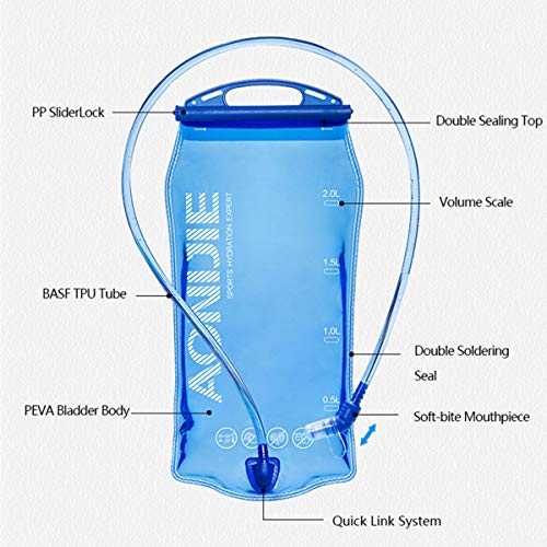 AONIJIE Faltbare 1L/ 1.5L/ 2L/3L Trinkblasen Wasserbeutel PEVA Hydratation Blasen für Camping Wandern Reiten und Klettern – Bild 5