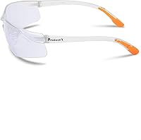 Vista 2 de ProtectX Gafas de seguridad para hombres y mujeres, lentes de sol de seguridad con lentes antivaho resistentes a los arañazos, agarres Olympus Blue