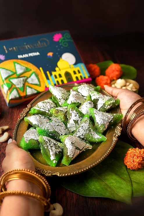 Image of Bansiwala Gulkand Paan Petha | Made in Agra | Filled with Gulkand | Indian Mithai | 250 gm | Pack of 2