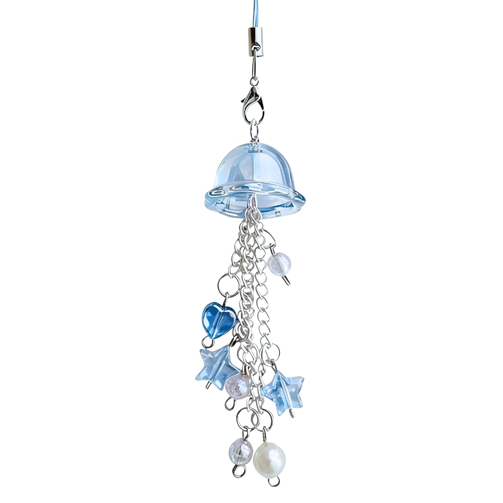Jellyfish Phone Charms Aesthetic Y2K Cell Phone Charm Cute Strap Accessories with Star and Heart for Phone Bag Keychain Camera Pendants Decor (Purple)-image-7