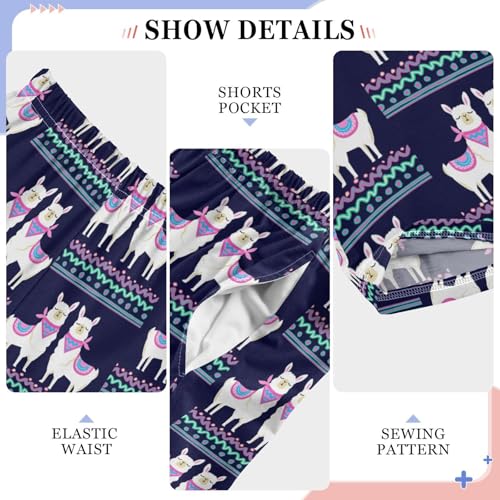 ZZXXB Ethnic Llama Boys Long Pants Soft Trousers Elastic Waist Kids Lounge Bottoms with Pockets S-XL4