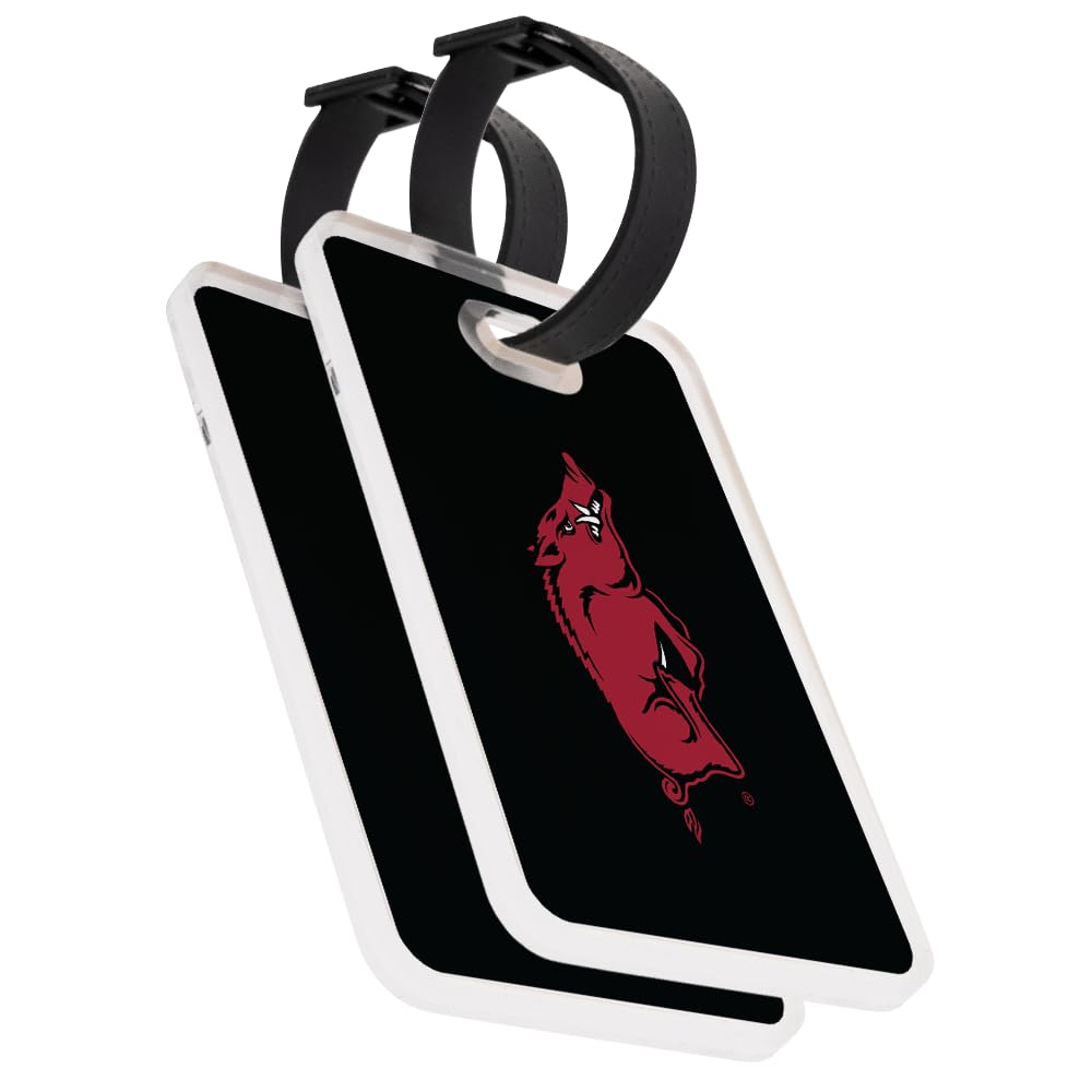 Desert Cactus University of Arkansas Luggage Tag Official UARK Razorbacks 2 Pack Travel ID Label for Suitcases Bags