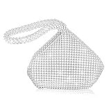 【Breite Anwendung】 Hochwertige Strasssteine und Designerelemente machen diese Clutch-Handtasche für verschiedene Stile geeignet, wie Clutch, Geldbörse, Messenger-Tasche, Handtasche und Hochzeits-Braut-Clutch. Die glitzernde Geldbörse ist einfach zu verwenden und ergänzt jedes elegante, formelle Outfit