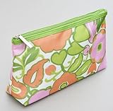 Clinique Flower Pattern Zipper Closure Pink Cosmetic Bag(about 9.56 Inches)