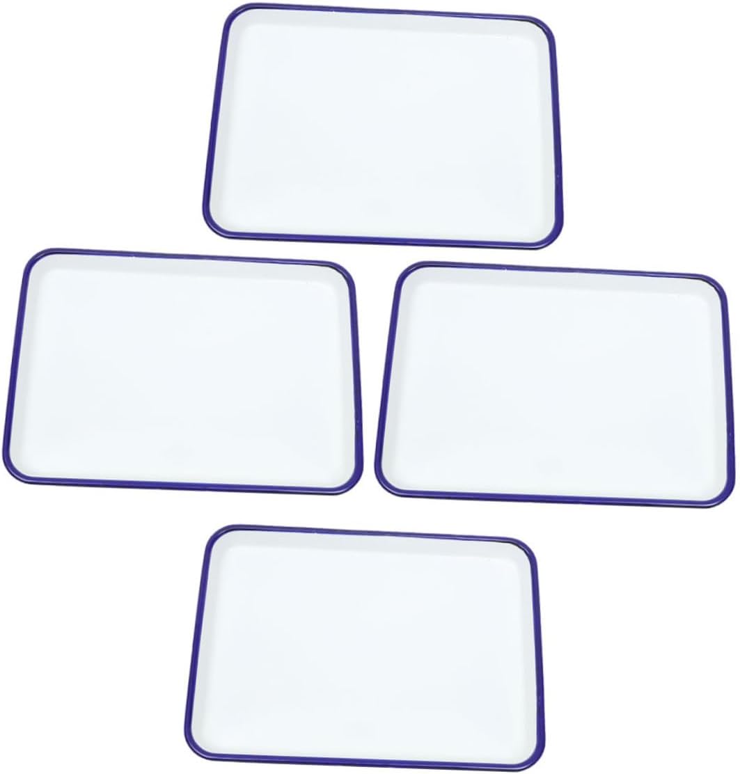 4pcs Retro Enamelware Baking Pan Set Heat-Resistant Roasting Dish for Baking Cooking and Storage Vintage Charm for Your Kitchen