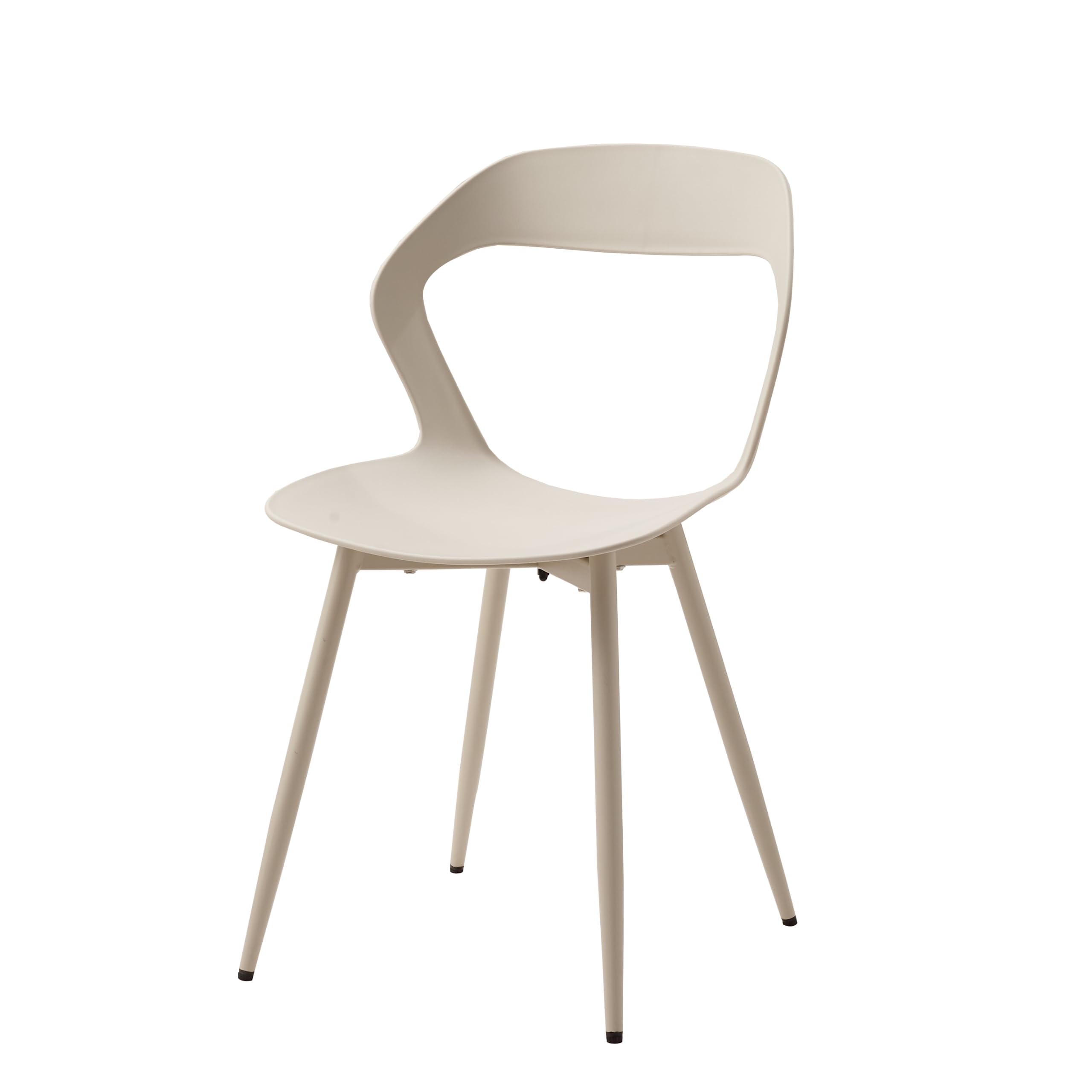 GrandCA HOME Set di 4 Sedie da Pranzo o Sedia da Ufficio con Gambe in Metallo, Sedie da Cucina per Soggiorno, Sala da Pranzo, Sala Riunioni, Beige+Beige