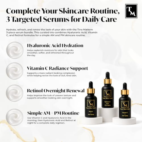 Hyaluronic Acid, Vitamin C & Retinol Serum Bundle - 3-Pack image 4