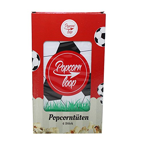 Popcornloop Popcorntüten Fussball 50 Stück klein Popcorn Tüten Deko Geburtstag Party Kinder Papiertüten Set Fußball Geschenktüten Jungs Party