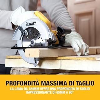 DEWALT Sega circolare con lama da 184mm, Motore da 1350W, DWE560-QS
