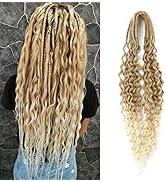 Aguacor Wavy Dreadlocks Synthetic Double Ended Dreadlock Extensions with Curly Ends 24inches 10 S...