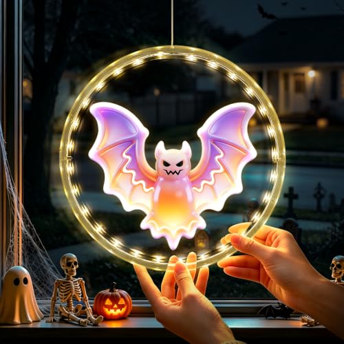 3 Pack Rechargeable Indoor Halloween Window Lights,4/6/12H Timer Function - image 3