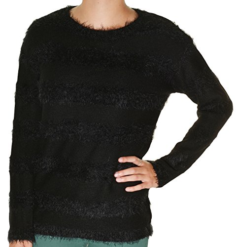 Women's Eyelash Sweater, Cream Stripe