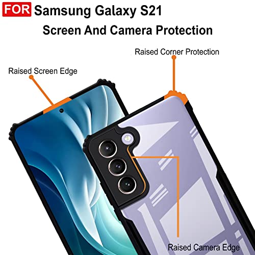 Image of Zapcase Back Case Cover for Samsung S21 | Compatible for Samsung S21 Back Case Cover | 360 Degree Back Cover Case | Clear Case with Camera Protection | (TPU + PC | Matte Black)