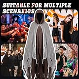 Lyxaof Adults Grim Reaper Hooded Cloak Vintage Horror Ghost Costume Halloween Carnival Medieval Theme Party Cosplay Dress Up Outfit for Men Women (Brown, One Size) - Image 9