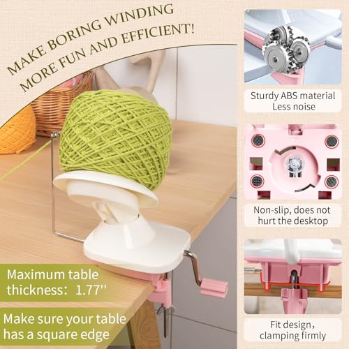 Image of SPEENSUN Yarn Winder, Yarn Winder for Crocheting, 3.5 OZ Easy-to-Install and Efficiently Yarn Ball Winder with Twist Winder Thread Guide for Yarns Below 0.18 Inch,for Crochet and Knitting Lover