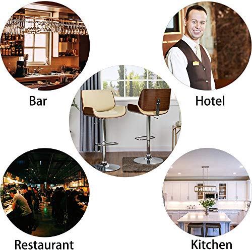 Glitzhome Adjustable Bar Stool Set Of 2 Swivel Mid-Century Modern Pu Leather Counter Dining Chairs With Back, Begin #TOP7