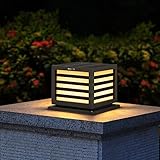 Linkmoon Outdoor Solar Post Cap Light, Modern 3000K Luxury LED Landscape Lighting with IP54 Waterpro