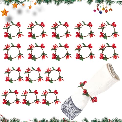 GZGXKJ Weihnachten Serviettenringe 16 Stück Weihnachten...