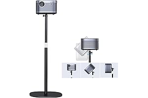 Universal Projector Ceiling Mount - Adjustable Projector Floor Stand with 360° Rotatable...