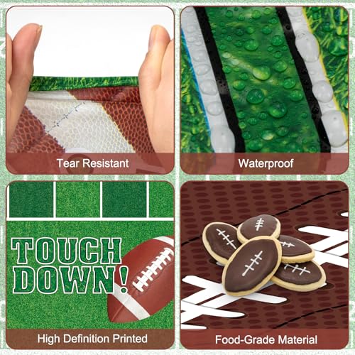 Football Party Decorations - 2 Pack Football Tablecloth Plastic, Disposable TouchDown Table Cover for Football Sport Birthday Party Supplies Favors Gameday Tailgate Table Decor Accessories, 108x54Inch - Image 6