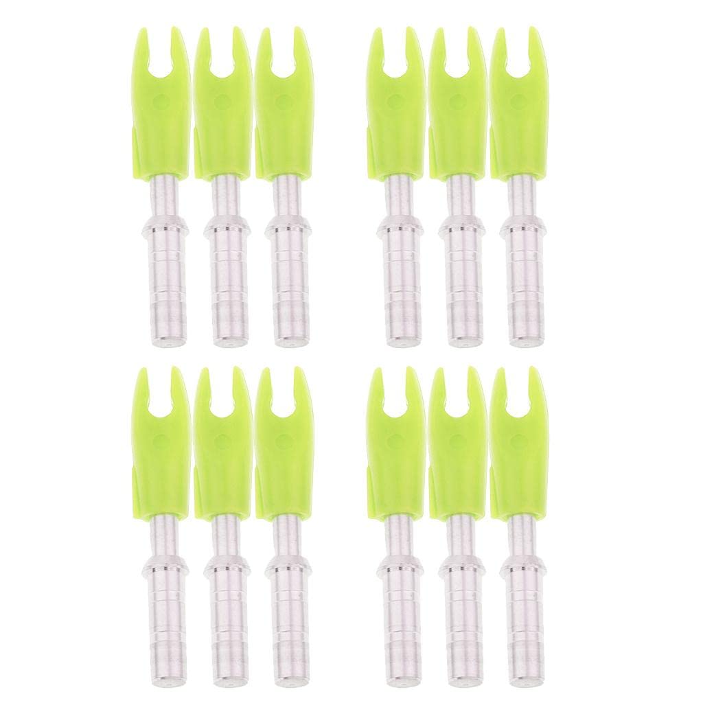 MagiDeal Cocche di Precisione per Tiro con L'Arco in Plastica da 12 Pezzi per Albero a Freccia ID 4,2 Mm Universale