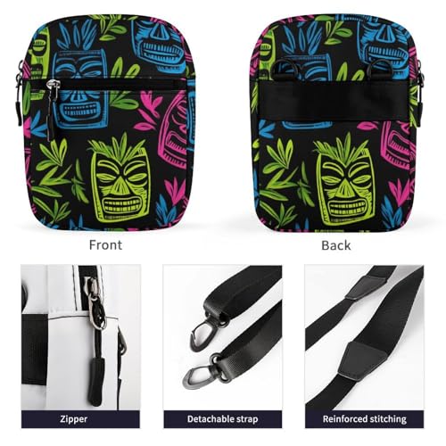 Hawaii Tiki Masks Mini Crossbody Bag Anti-Theft Side Shoulder Bags Messenger Bag Unisex3