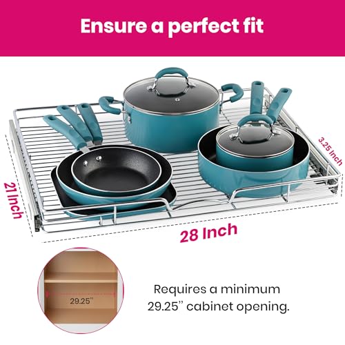 Image of HOLDN' STORAGE Pull Out Cabinet Organizer, 28 inchW x 21 inchD Cabinet Drawer