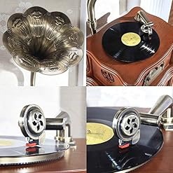 YAMMY Tourne-Disque, Gramophone, Haut-Parleur Bluetooth rétro, Haut-parleurs Vintage en Forme de Gramophone avec entrée… - Les Beatles, Paul McCartney, John Lennon, RIngo Starr, George Harrison YAMMY Tourne-Disque, Gramophone, Haut-Parleur Bluetooth rétro, Haut-parleurs Vintage en Forme de Gramophone avec entrée… – Image 6