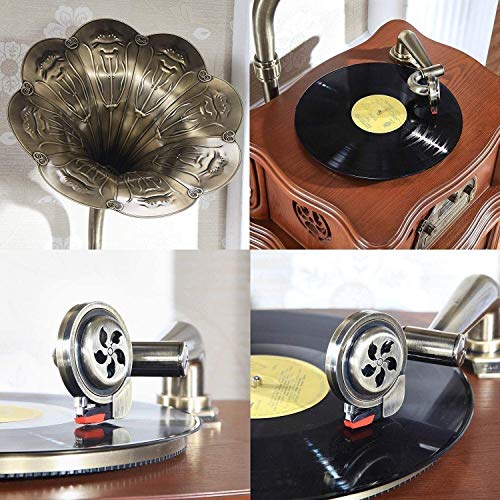 YAMMY Tourne-Disque, Gramophone, Haut-Parleur Bluetooth rétro, Haut-parleurs Vintage en Forme de Gramophone avec entrée… - Les Beatles, Paul McCartney, John Lennon, RIngo Starr, George Harrison YAMMY Tourne-Disque, Gramophone, Haut-Parleur Bluetooth rétro, Haut-parleurs Vintage en Forme de Gramophone avec entrée… – Image 7