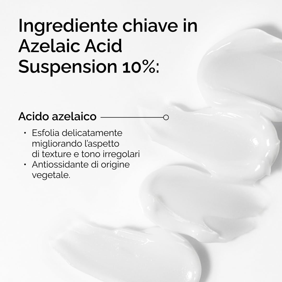The Ordinary Azelaic Acid Suspension 10%, Sospensione di Acido Azelaico, Formula illuminante per pelle irregolare e soggetta a imperfezioni