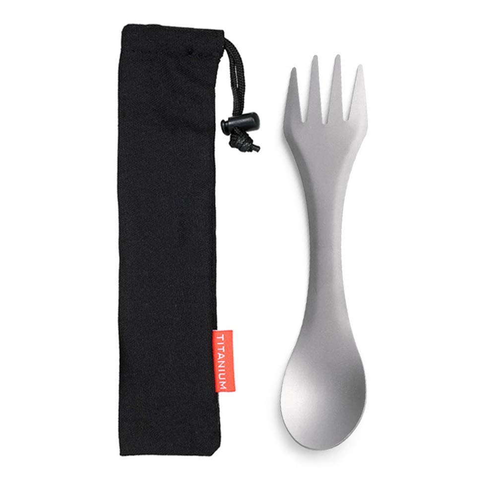 Lixada1 Spork Titanium Spoon Fork Picnic Traveling Camping Tableware