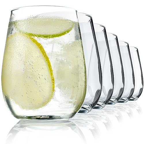 KADAX Bicchieri da 360 ml, in vetro di alta qualità, trasparenti, universali, per acqua, succhi di frutta, bevande, caffè (6 x 360 ml, Patricia)