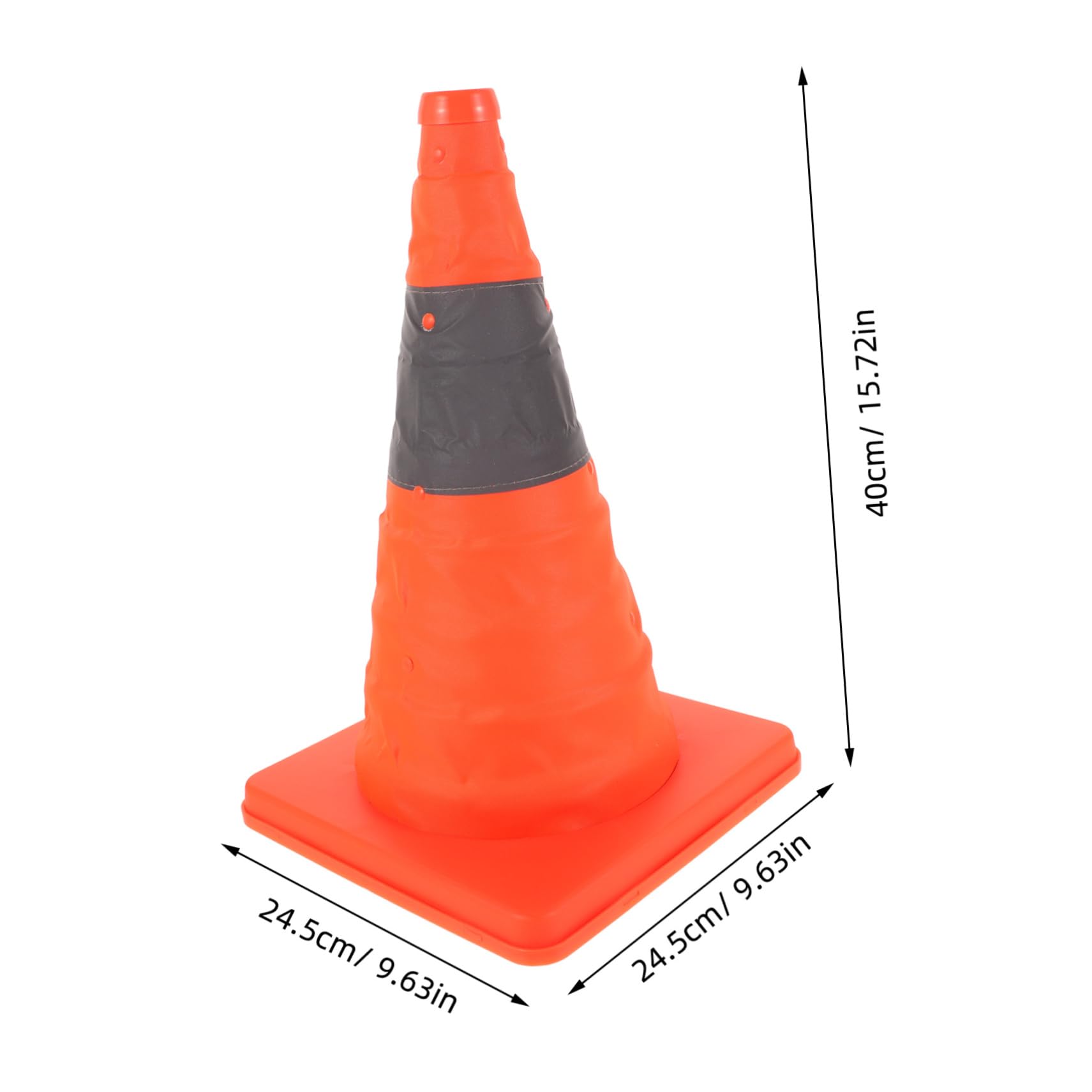 Unomor Collapsible Safety Cones Reflective Tape Roadside Warning Cones for Parking Emergency Use